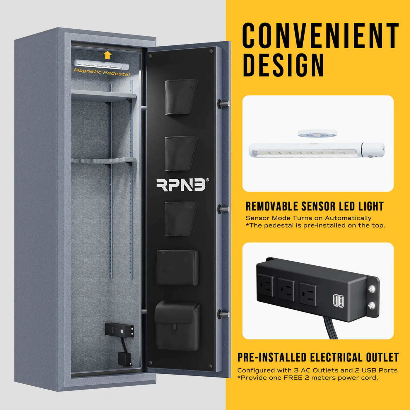 RPNB Biometric 10-Gun Safe for Pistols and Rifles RPFS10 RPNB   - USASafeAndVault