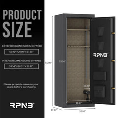 RPNB Large Biometric Gun Safe for Pistols and Rifles RPFS14 RPNB   - USASafeAndVault