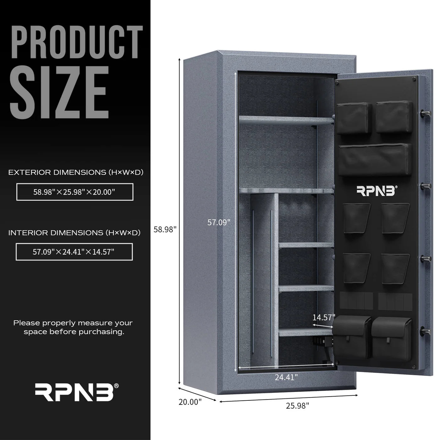 RPNB RPFS24 Gun Safe for Pistols and Rifles, 24-gun, Biometric RPNB   - USASafeAndVault