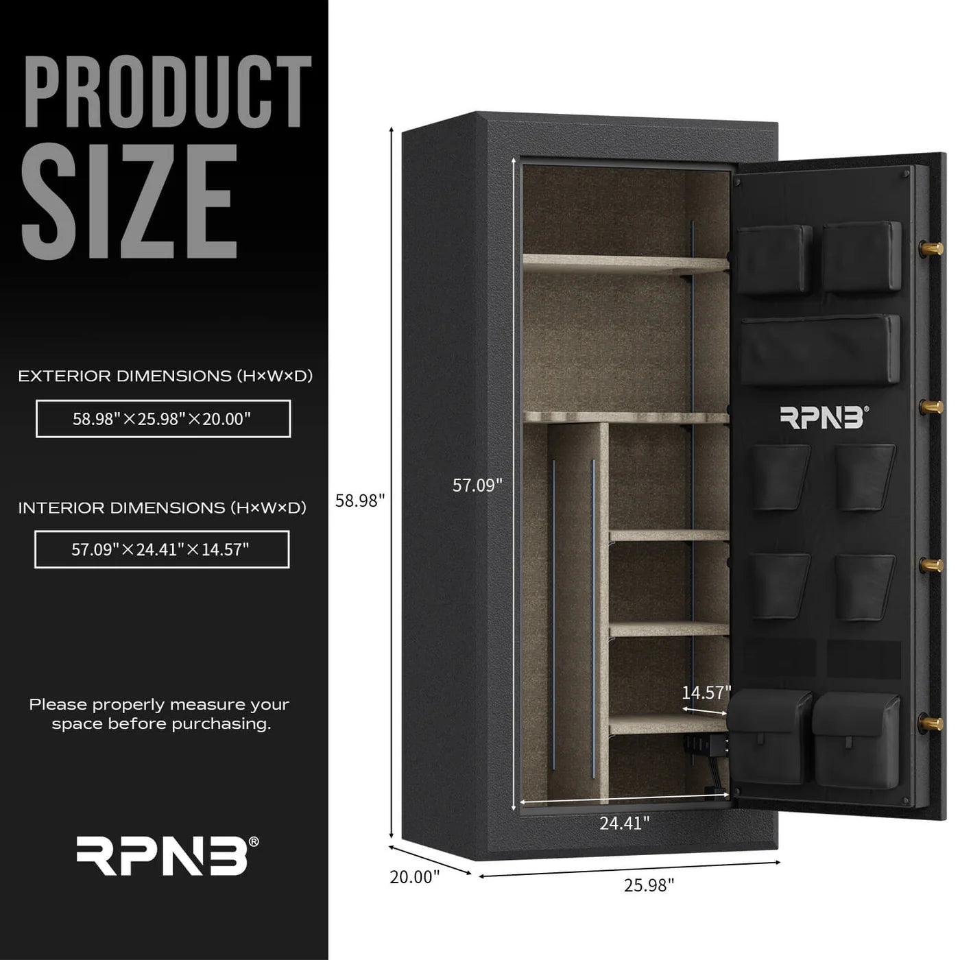 RPNB RPFS24 Gun Safe for Pistols and Rifles, 24-gun, Biometric RPNB   - USASafeAndVault