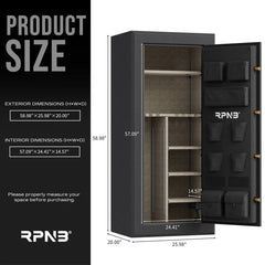 RPNB RPFS24 Gun Safe for Pistols and Rifles, 24-gun, Biometric RPNB   - USASafeAndVault