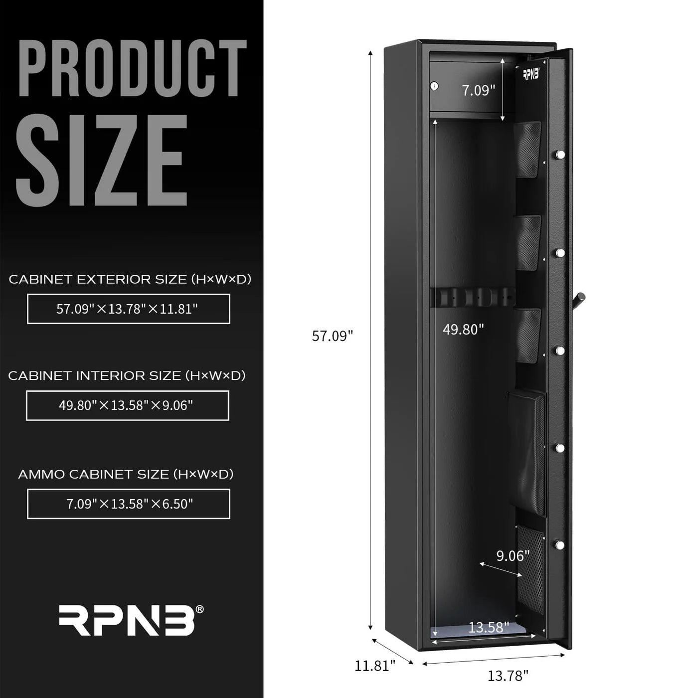 RPNB 5FR Biometric Gun Cabinet for 5 Rifles RPNB   - USASafeAndVault