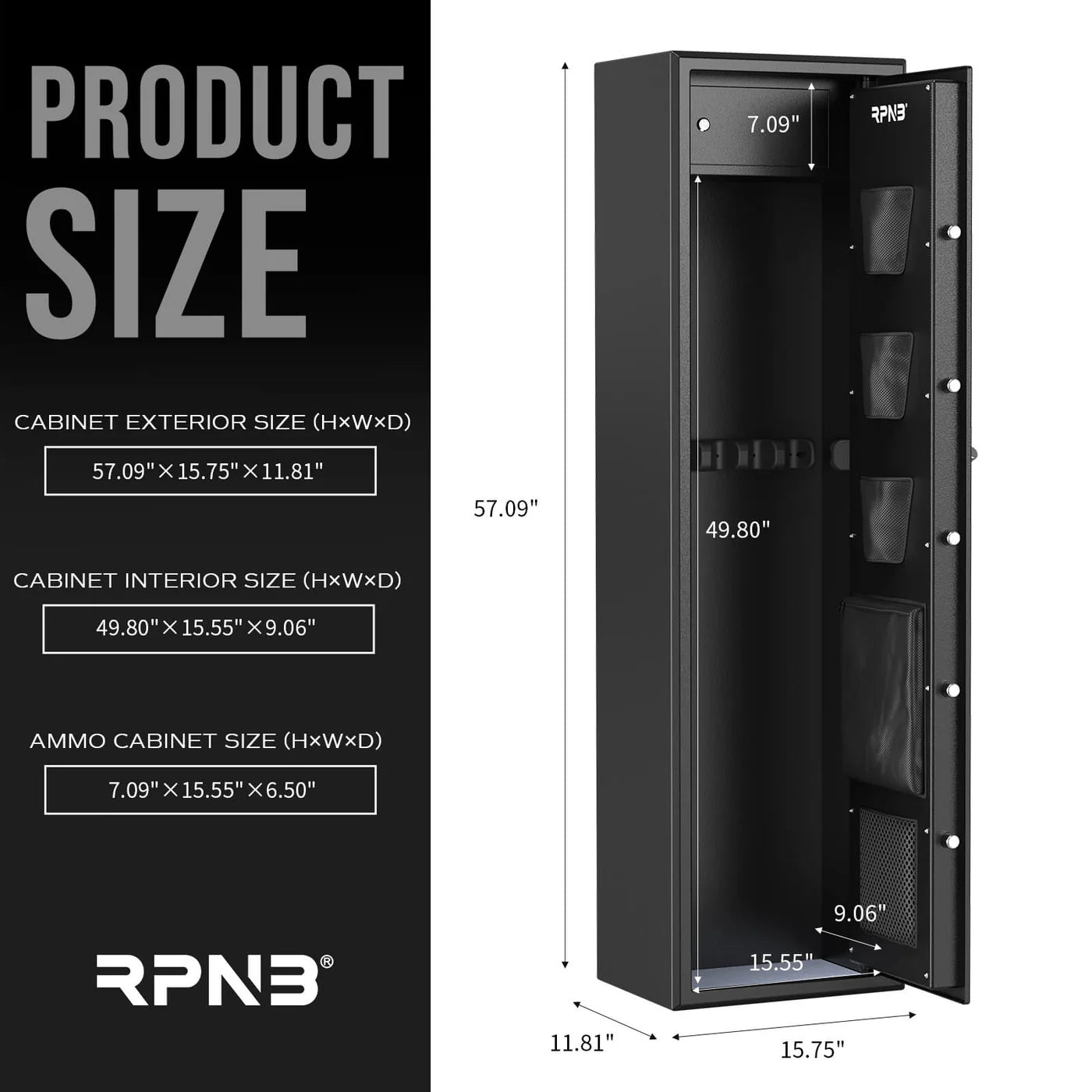 RPNB Fingerprint Rifle Gun Safe RP7FR RPNB   - USASafeAndVault