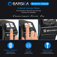 Barska Quick Access Biometric Keypad Handgun Desk Safe AX13092 Barska   - USASafeAndVault
