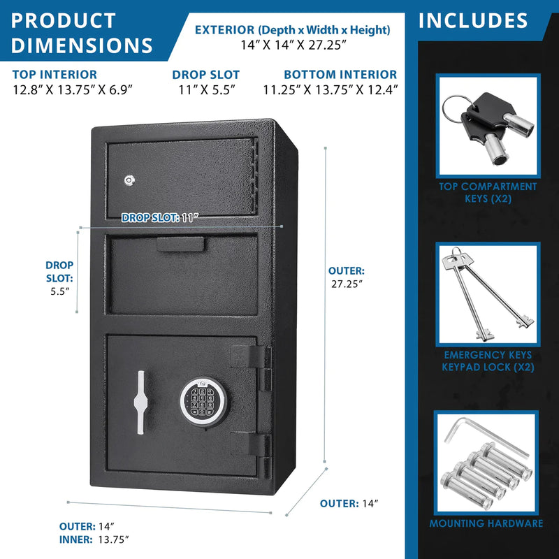 Barska Depository Safe with Digital Keypad BRAX13310 - Refurbished Barska   - USASafeAndVault
