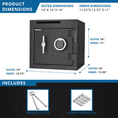 BARSKA 1.12 Cu. ft Digital Keypad Slot Depository Safe AX13314 Barska   - USASafeAndVault