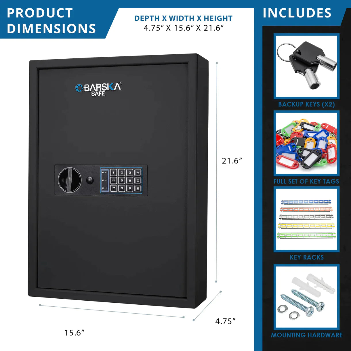 Barska Digital Keypad Wall Safe BRAX13370 - Refurbished Barska   - USASafeAndVault