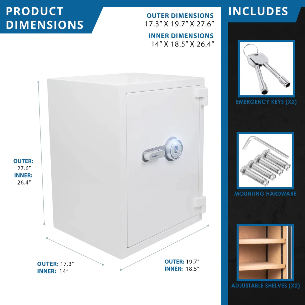 Barska Biometric Fireproof Security Safe BRAX13496 - Refurbished Barska   - USASafeAndVault