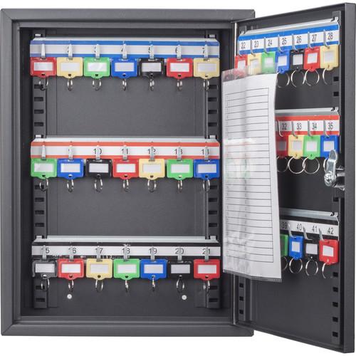 Barska CB13232 42-Key Adjustable Lock Box with Key Lock – Wall Mount, Black Barska - USASafeAndVault