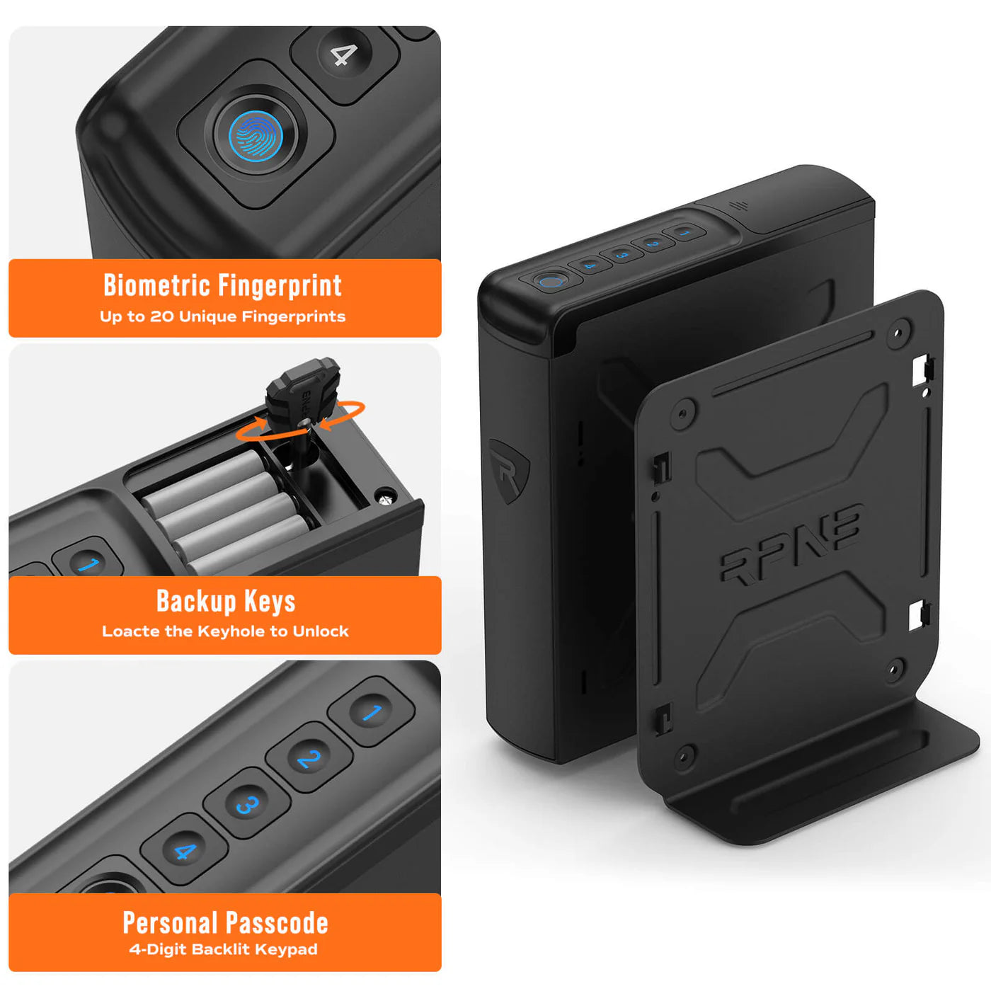 RPNB RP2007 Biometric Handgun Slider Safe RPNB   - USASafeAndVault