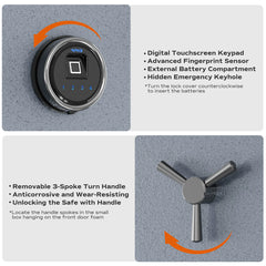 RPNB Large Fireproof Biometric Home Safe RPFS66 RPNB   - USASafeAndVault