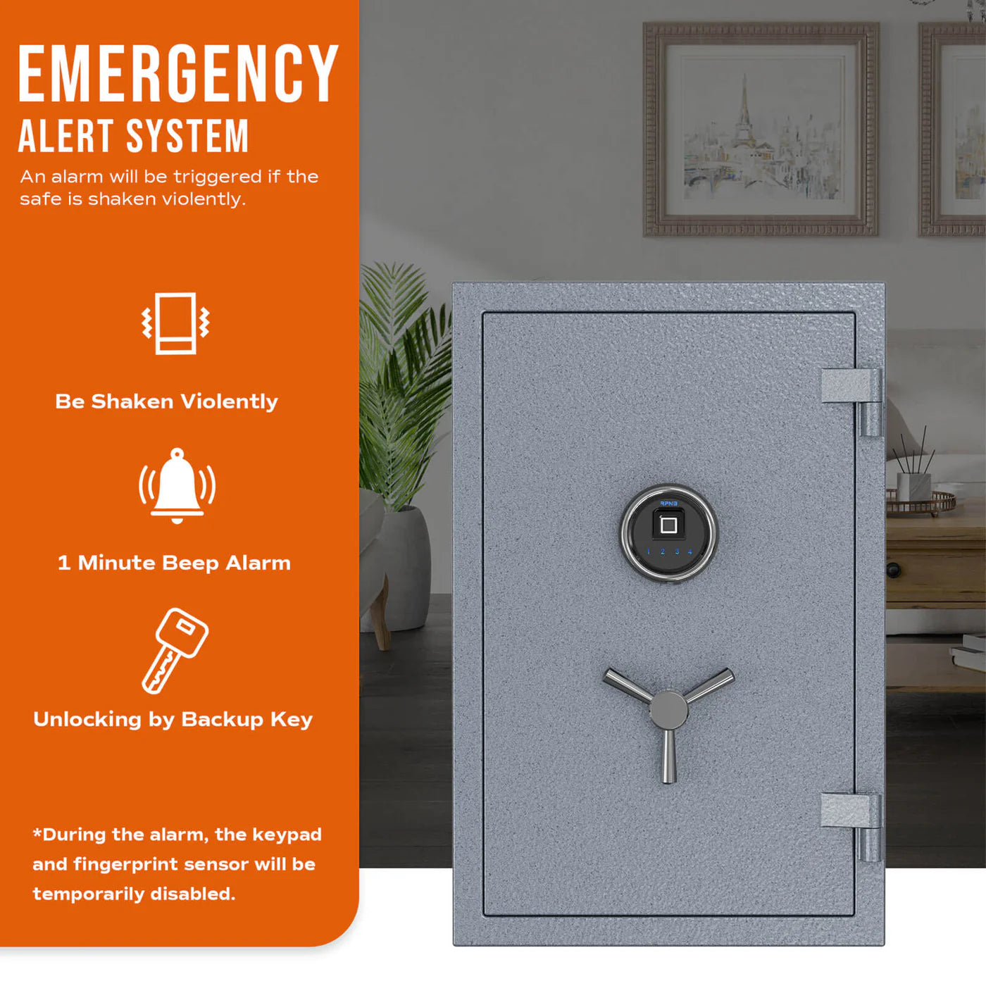 RPNB Large Fireproof Biometric Home Safe RPFS66 RPNB   - USASafeAndVault