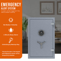 RPNB Large Fireproof Biometric Home Safe RPFS66 RPNB   - USASafeAndVault