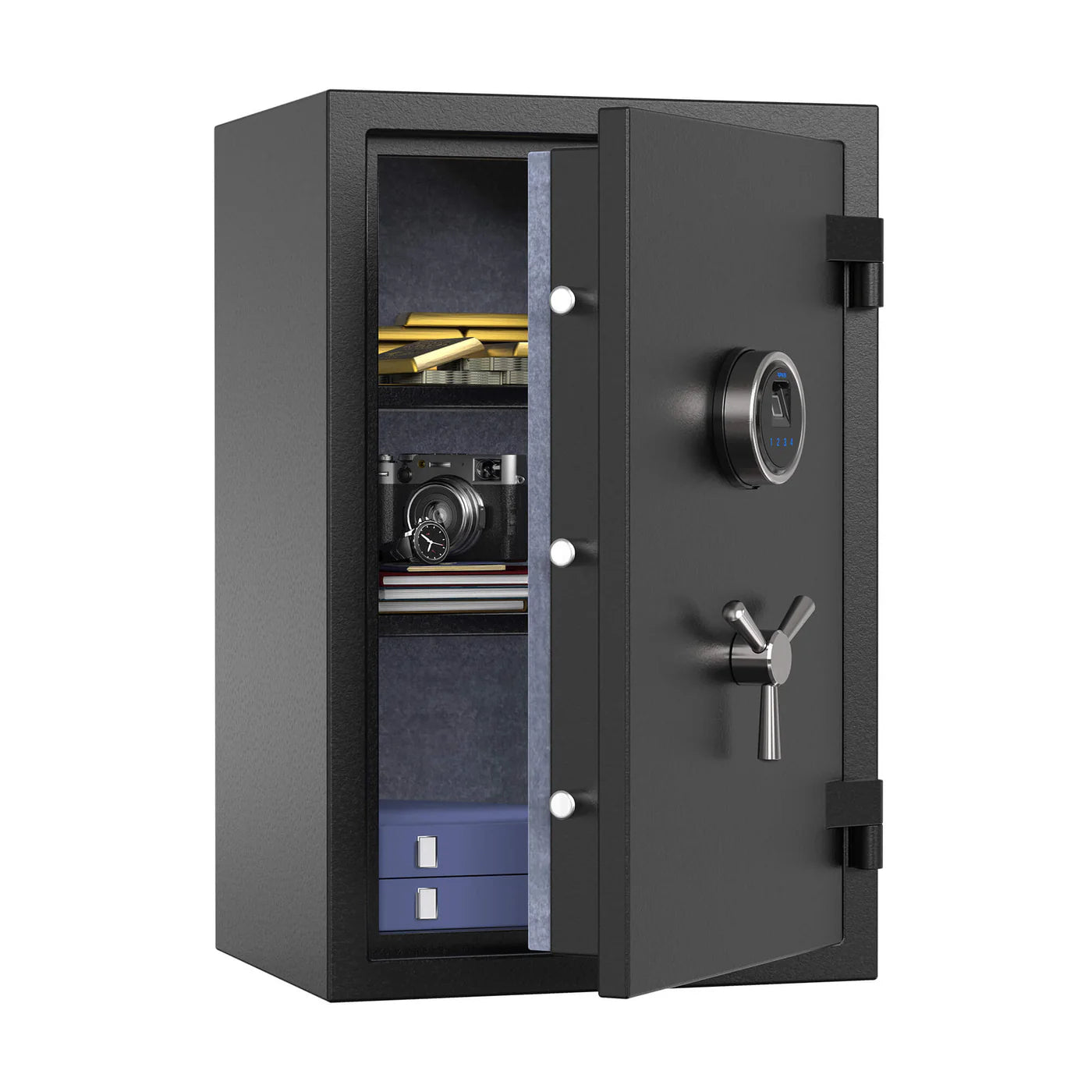 RPNB Large Fireproof Biometric Home Safe RPFS66 RPNB Black  - USASafeAndVault