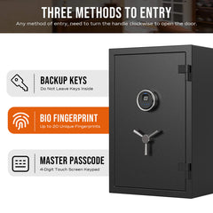 RPNB Large Fireproof Biometric Home Safe RPFS66 RPNB   - USASafeAndVault