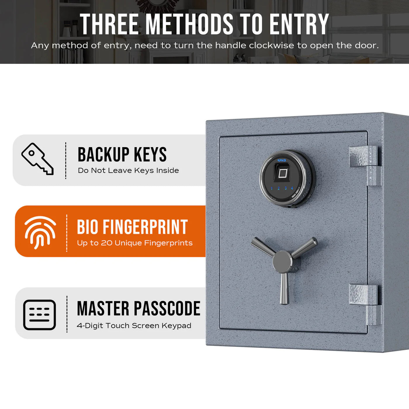 RPNB Deluxe Fireproof Home and Office Safe RPFS40 RPNB   - USASafeAndVault