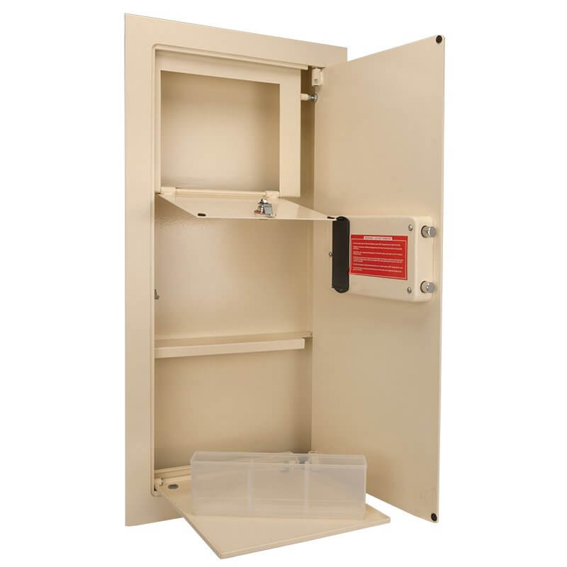 Barska Large Beige Biometric Wall Safe BRAX12408 Refurbished Barska   - USASafeAndVault