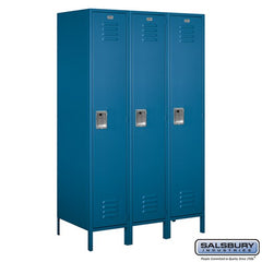 Salsbury 18" Wide Single Tier Standard 6 ft x 21" Deep Metal Locker 18-51361 Salsbury Blue Unassembled - USASafeAndVault