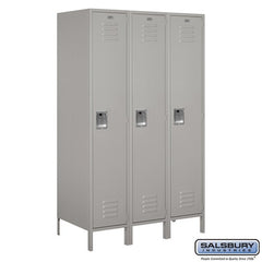Salsbury 18" Wide Single Tier Standard 6 ft x 21" Deep Metal Locker 18-51361 Salsbury Gray Unassembled - USASafeAndVault
