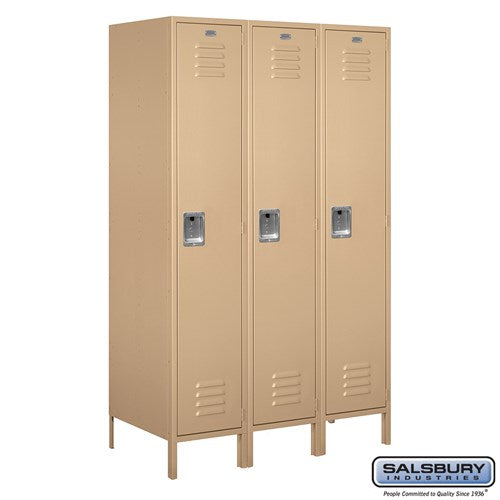 Salsbury 18" Wide Single Tier Standard 6 ft x 21" Deep Metal Locker 18-51361 Salsbury Tan Unassembled - USASafeAndVault