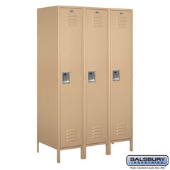 Salsbury 18" Wide Single Tier Standard 6 ft x 21" Deep Metal Locker 18-51361 Salsbury Tan Unassembled - USASafeAndVault