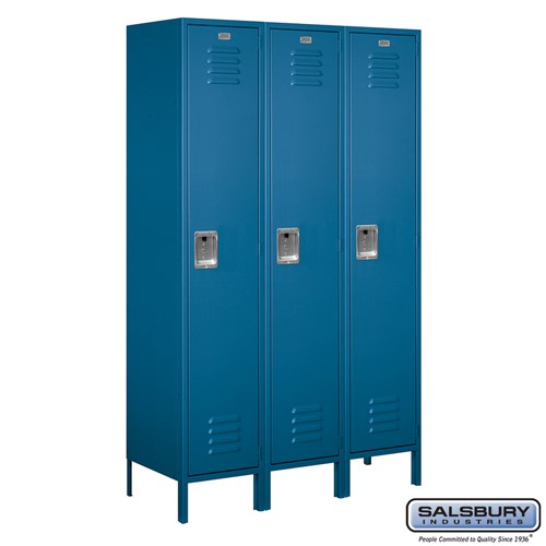 Salsbury 18" Wide Single Tier Standard 6 ft x 18" Deep Metal Locker 18-51368 Salsbury Blue Unassembled - USASafeAndVault