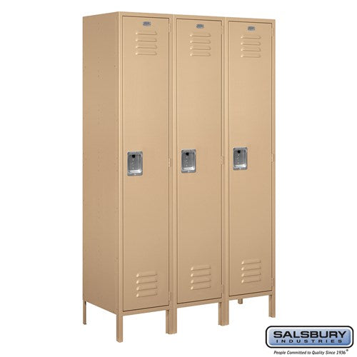 Salsbury 18" Wide Single Tier Standard 6 ft x 18" Deep Metal Locker 18-51368 Salsbury Tan Unassembled - USASafeAndVault