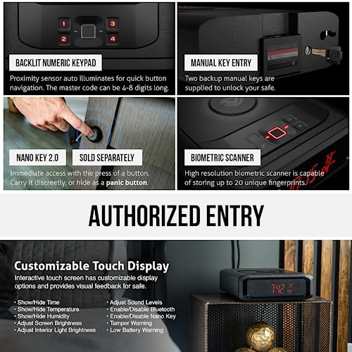 VAULTEK Smart Station Home Centric Biometric Smart Safe with Bluetooth 2.0 and Auto Open Drawer + Wireless Phone Charger (Covert Black) VAULTEK   - USASafeAndVault