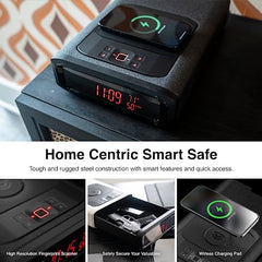 VAULTEK Smart Station Home Centric Biometric Smart Safe with Bluetooth 2.0 and Auto Open Drawer + Wireless Phone Charger (Covert Black) VAULTEK   - USASafeAndVault