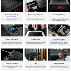 VAULTEK Smart Station Home Centric Biometric Smart Safe with Bluetooth 2.0 and Auto Open Drawer + Wireless Phone Charger (Covert Black) VAULTEK   - USASafeAndVault