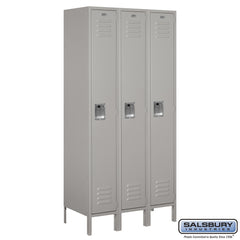 Salsbury 12" Wide Single Tier Standard 6 ft High x 15" Deep Metal Locker 61365 Salsbury Gray Unassembled - USASafeAndVault