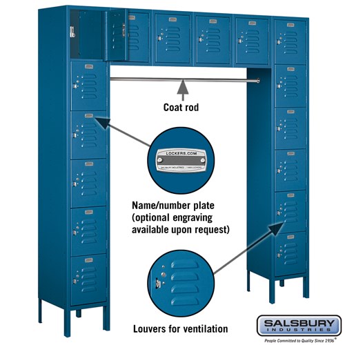 Salsbury 12" Wide Six Tier Box Style Bridge Standard 18" Deep Metal Locker 66016 Salsbury   - USASafeAndVault