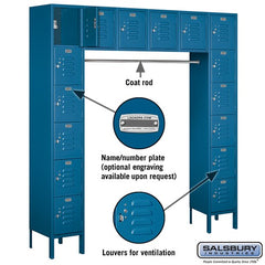 Salsbury 12" Wide Six Tier Box Style Bridge Standard 18" Deep Metal Locker 66016 Salsbury   - USASafeAndVault