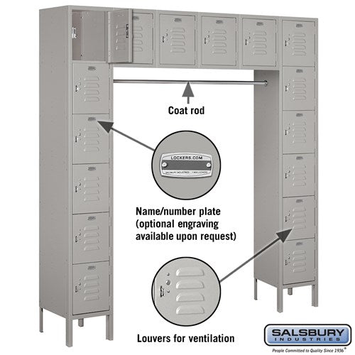 Salsbury 12" Wide Six Tier Box Style Bridge Standard 18" Deep Metal Locker 66016 Salsbury   - USASafeAndVault