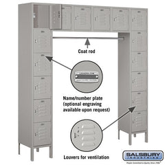 Salsbury 12" Wide Six Tier Box Style Bridge Standard 18" Deep Metal Locker 66016 Salsbury   - USASafeAndVault