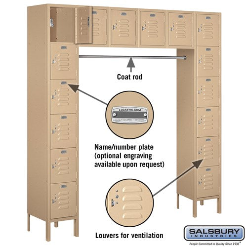 Salsbury 12" Wide Six Tier Box Style Bridge Standard 18" Deep Metal Locker 66016 Salsbury   - USASafeAndVault