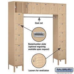 Salsbury 12" Wide Six Tier Box Style Bridge Standard 18" Deep Metal Locker 66016 Salsbury   - USASafeAndVault