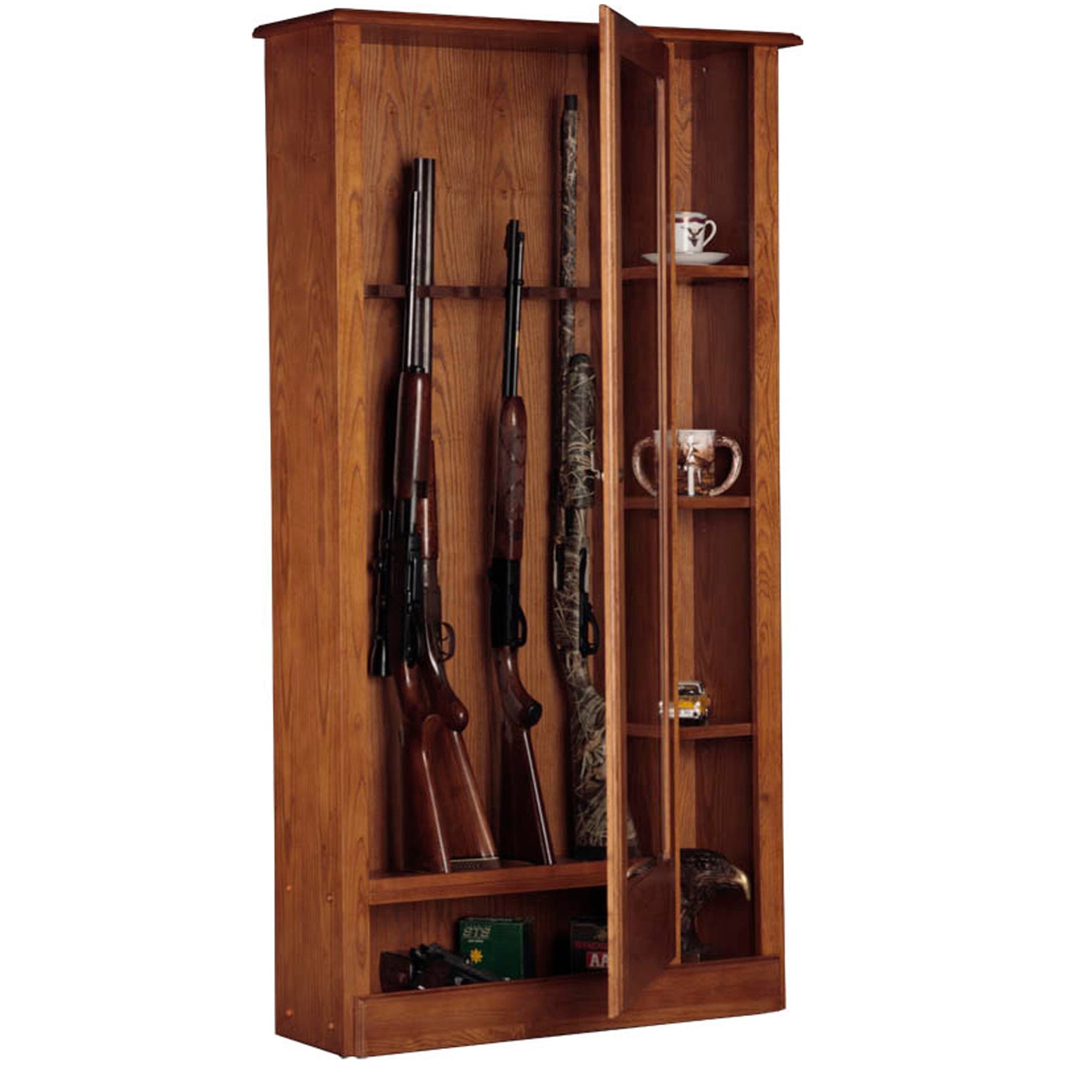 American Furniture Classics Gun/Curio Cabinet 725 DISCONTINUED American Furniture Classics 725 Medium Brown - USASafeAndVault