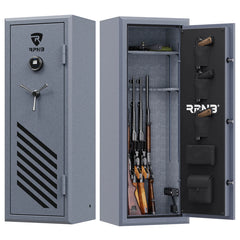 RPNB Large Biometric Gun Safe for Pistols and Rifles RPFS14 RPNB Grey  - USASafeAndVault