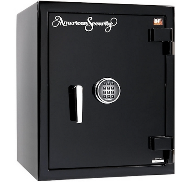 The AMSEC BF® Series Safe BF2116 offers 1 hour fire-rated burglary protection, featuring a digital keypad lock, chrome handle, and 