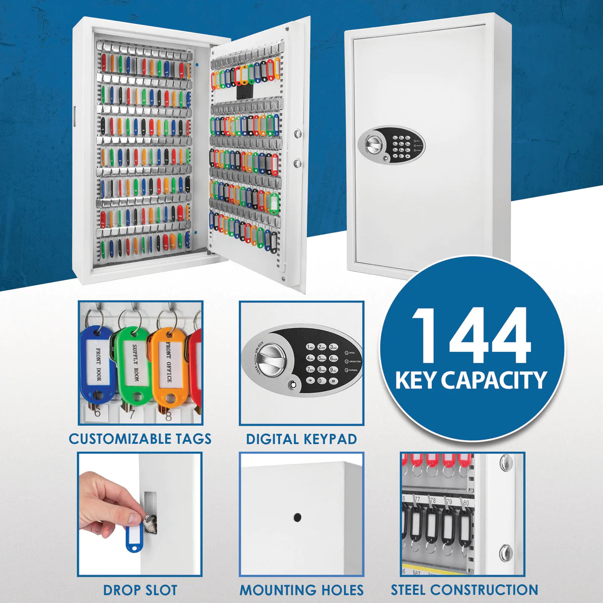 Barska 144 Keys - Cabinet Digital Keypad Wall Safe AX12660 Barska   - USASafeAndVault