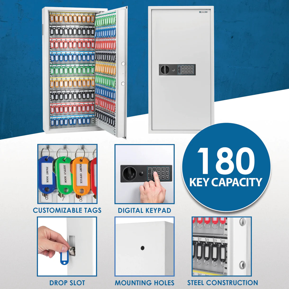 Barska 180 Keys - Cabinet Digital Keypad Wall Safe AX13350 Barska   - USASafeAndVault