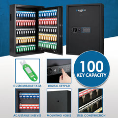 Barska 100 Keys - Cabinet Digital Keypad Wall Safe AX13370 Barska   - USASafeAndVault