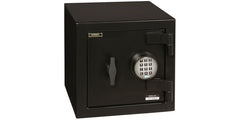 An AMSEC EST Burglary Safe MS1414, featuring a solid steel plate door with a digital UL approved lock and front handle, is shown in black against a plain white background.