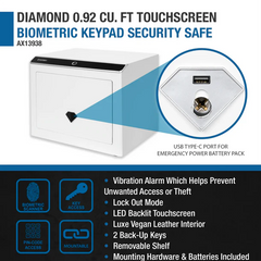 Barska Diamond 0.92 Cu. ft Biometric Keypad Security Safe | AX13938 Barska - USASafeAndVault