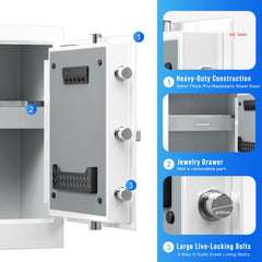 RPNB Fingerprint Home Safe - White - RPHS60W RPNB - USASafeAndVault