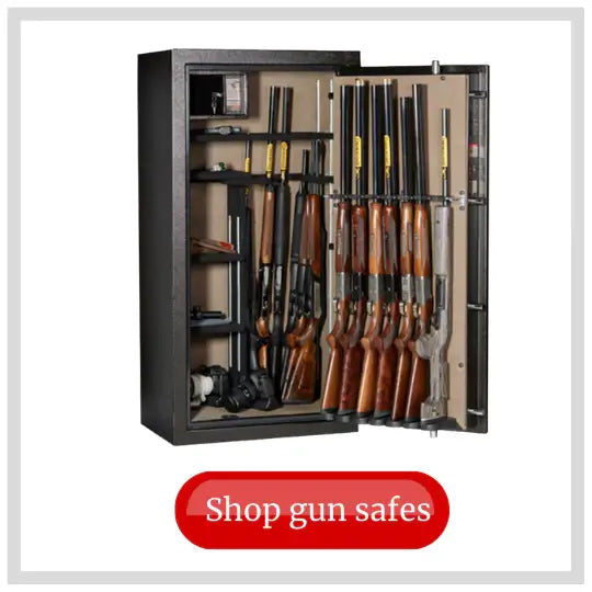 gun safes - browning prosteel gun safe category - image of open gun safe with rifles