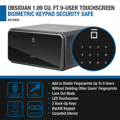 Barska Obsidian 1.09 Cu. ft Biometric Keypad Security Safe | AX13934 Barska - USASafeAndVault