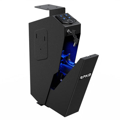 RPNB Fingerprint Handgun Safe With Quick Access Drop Down Lid RP311F RPNB - USASafeAndVault