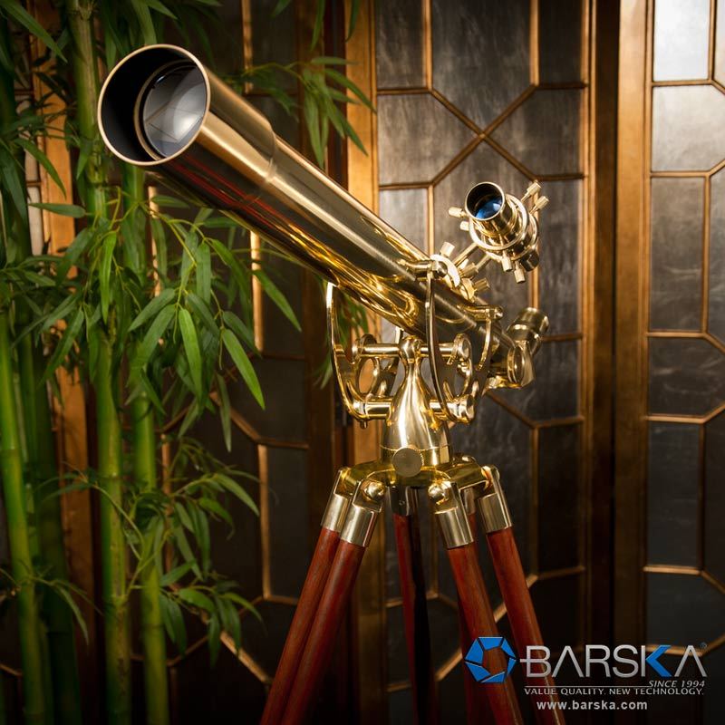 Barska 70060 28 Power Anchormaster Classic Brass Telescope AE10822 (Available on Backorder) Barska   - USASafeAndVault